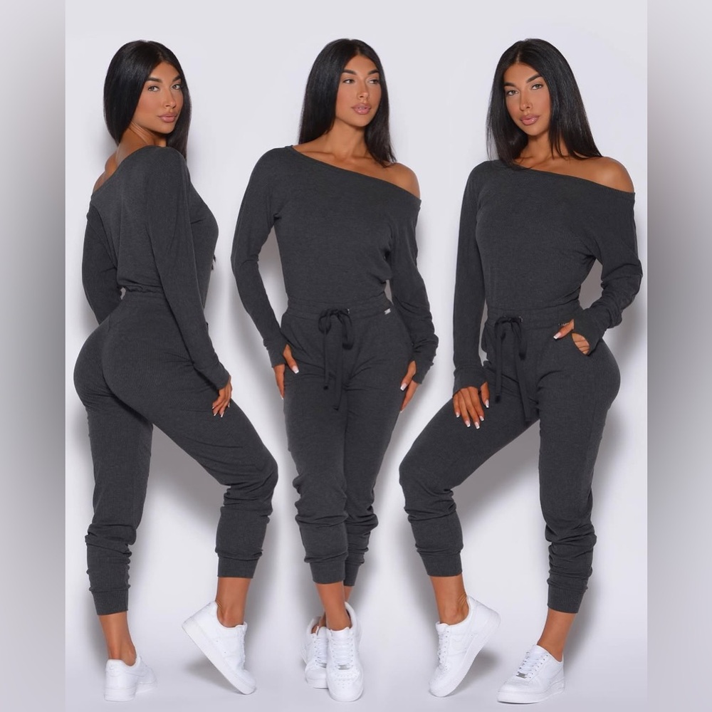 Bombshell Sportswear Charcoal Jumpsuit